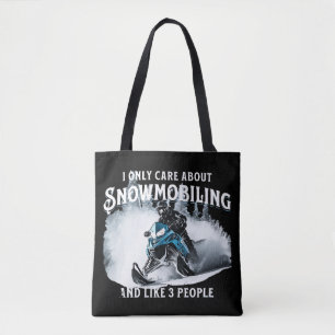 Snowmobiling Funny Snowmobile Tote Bag