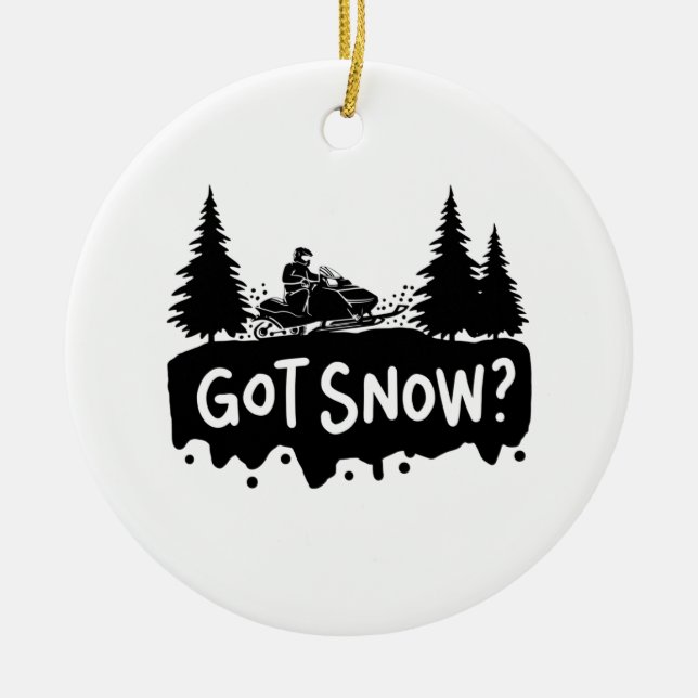 Snowmobiling - Got Snow Ceramic Tree Decoration (Front)