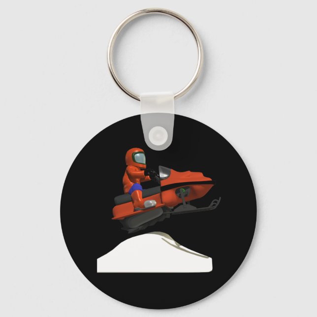 Snowmobiling Jump 2 Key Ring (Front)