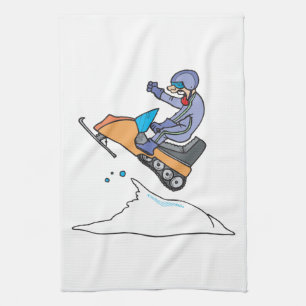 Snowmobiling Jump Tea Towel