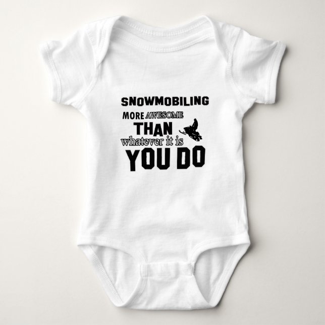 snowmobiling  more awesome baby bodysuit (Front)