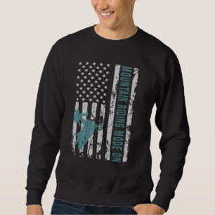 Snowmobiling mountain riding mode on sweatshirt