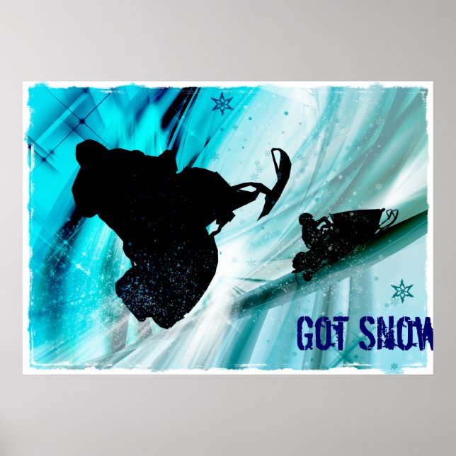 Snowmobiling on Icy Trails Poster (Front)