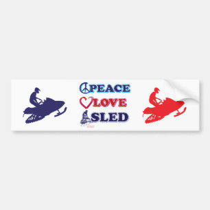 Snowmobiling/Peace,Love,Sled Bumper Sticker