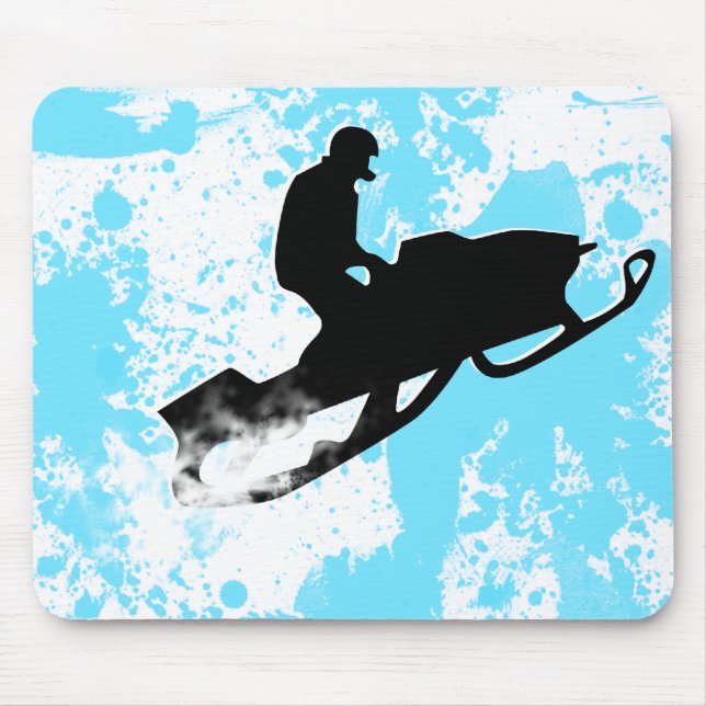 snowmobiling powder trail mouse pad (Front)
