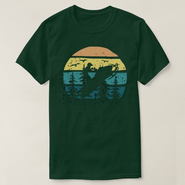 Snowmobiling Retro Vintage T-Shirt (Design Front)