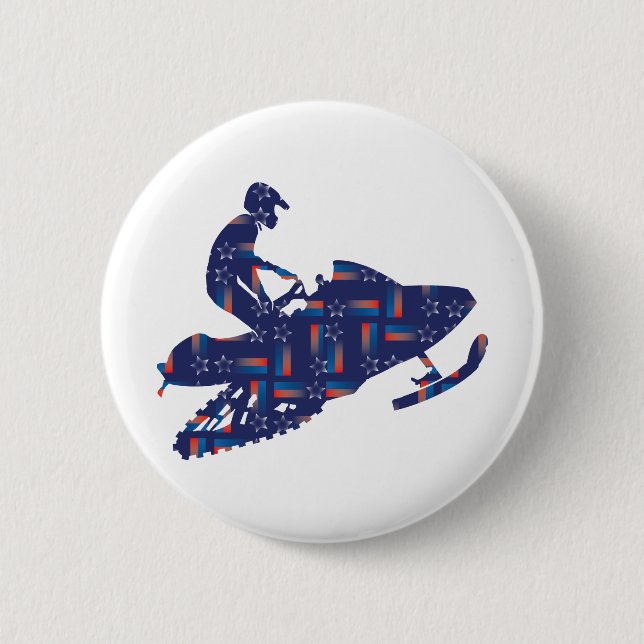 Snowmobiling/Shooting-Star-Sledder 6 Cm Round Badge (Front)