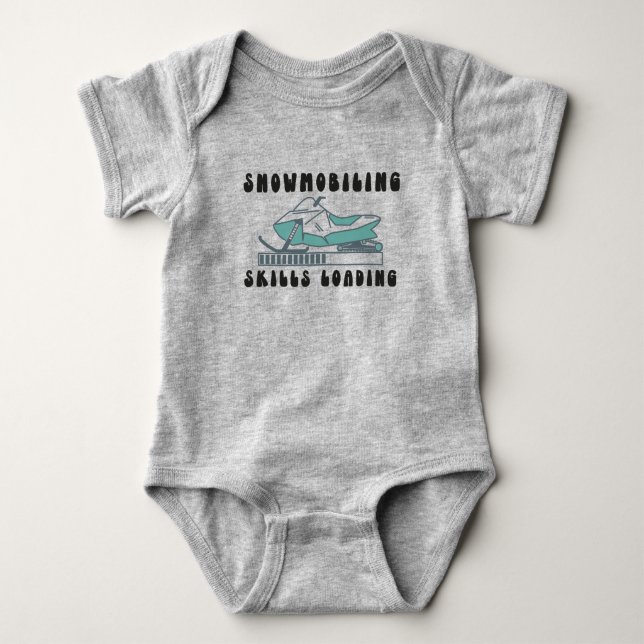 Snowmobiling Skills Loading Snowmobiler Baby Bodysuit (Front)