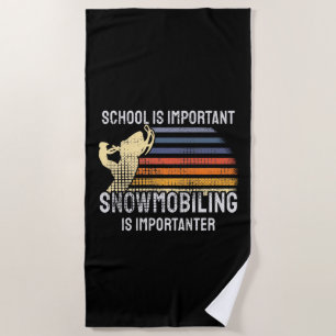 Snowmobiling Snowmobile Beach Towel