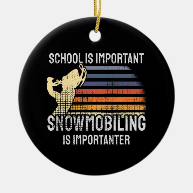 Snowmobiling Snowmobile Ceramic Tree Decoration (Front)