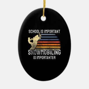 Snowmobiling Snowmobile  Ceramic Tree Decoration