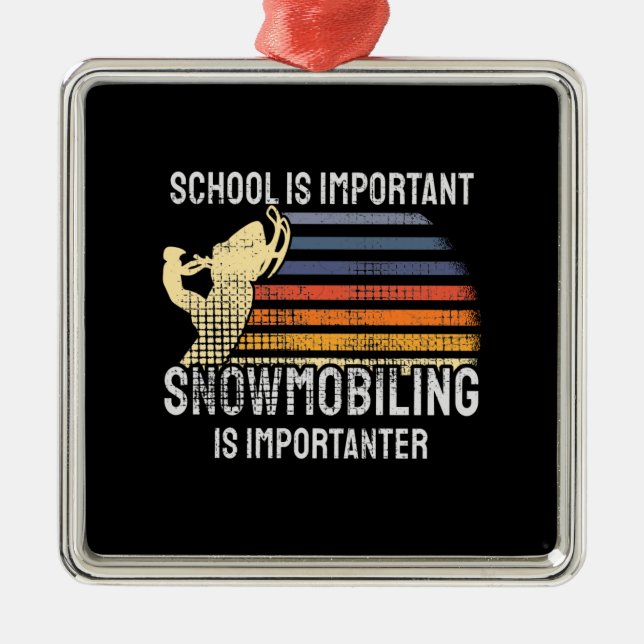 Snowmobiling Snowmobile  Metal Tree Decoration (Front)