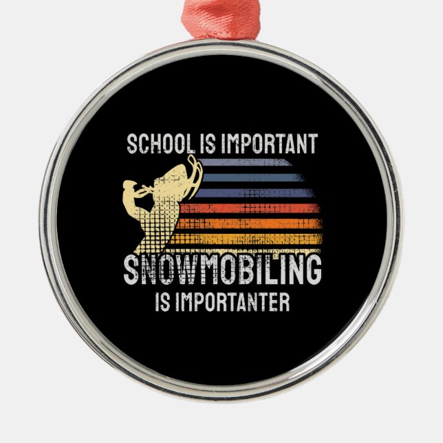 Snowmobiling Snowmobile  Metal Tree Decoration (Front)