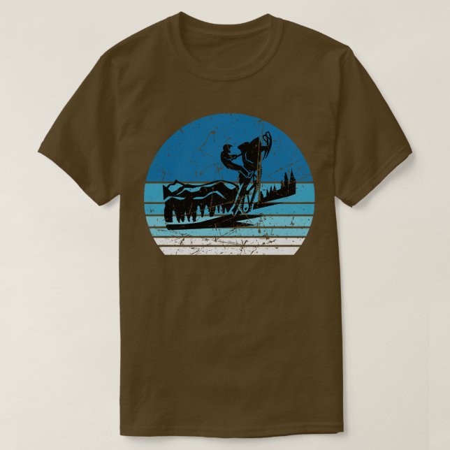 Snowmobiling Snowmobile Retro T-Shirt (Design Front)