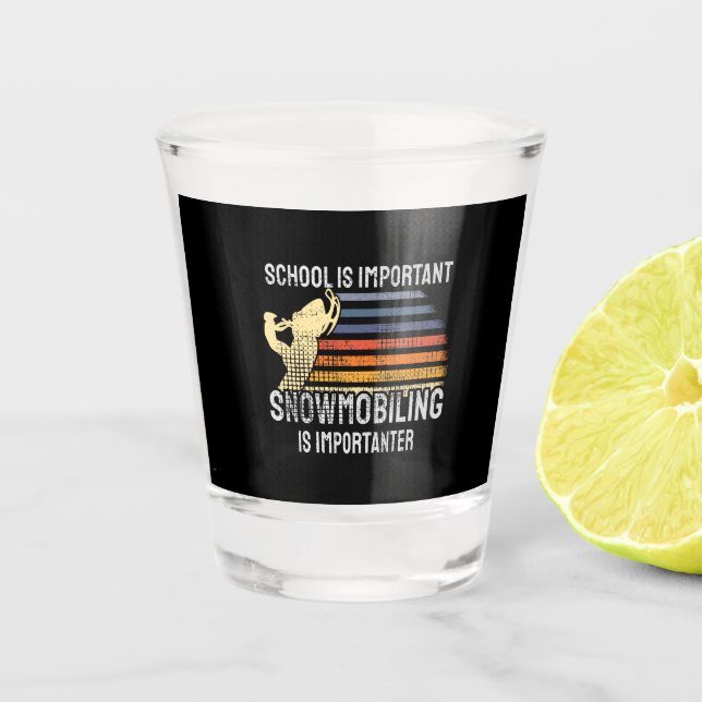 Snowmobiling Snowmobile  Shot Glass (Front)