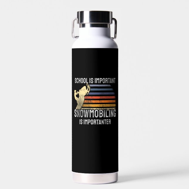 Snowmobiling Snowmobile  Water Bottle (Front)