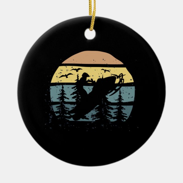 Snowmobiling Snowmobilie Ceramic Tree Decoration (Front)