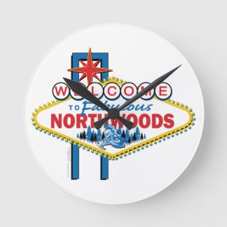 Snowmobiling/Welcome to the Fabulous Northwoods Round Clock