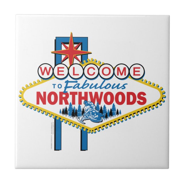 Snowmobiling/Welcome to the Fabulous Northwoods Tile (Front)