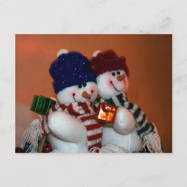 Snowpeople Holiday Postcard (Front)