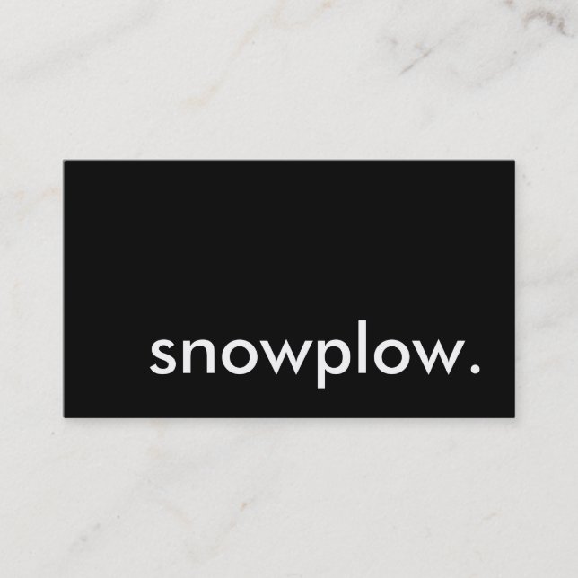 snowplow. business card (Front)