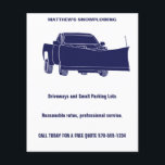Snowplowing Pickup Truck with Plough Snowplow Flyer<br><div class="desc">Promote your snowplowing business with these easy to customise flyers. They feature an illustration of a pickup truck with a snowplow on the front in navy blue set against a white background. Add in your custom information in the template fields. The reverse side of these flyers is blank, but you...</div>