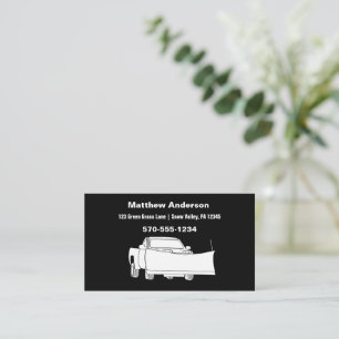 Snowplowing Pickup Truck with Plow Snowplow Business Card