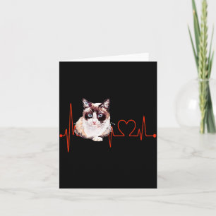 Snowscute Ss Cute Ss Cat Heartbeat Ekg Funny I Lov Card