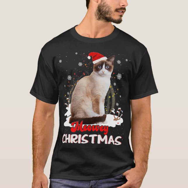 Snowshoe Cat Cat Owner Christmas Xmas Cat Lover T-Shirt (Front)