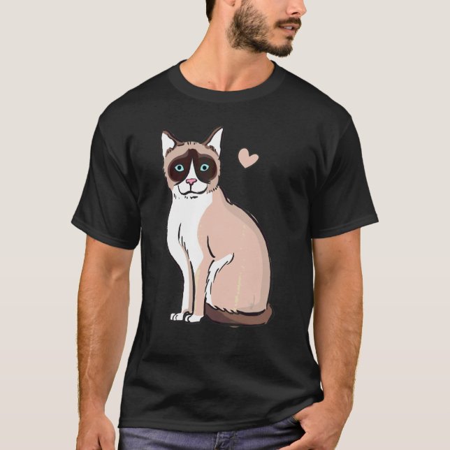 Snowshoe Cat Funny T-Shirt (Front)