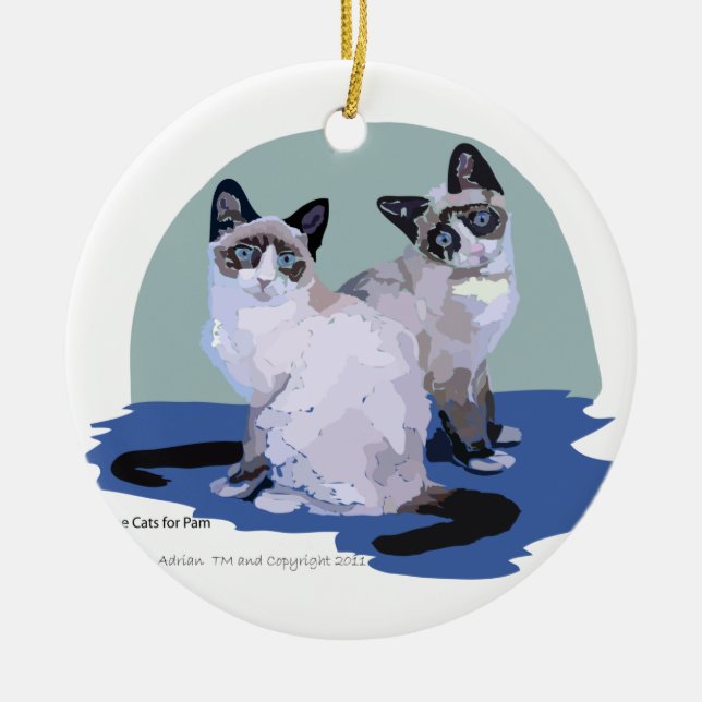 Snowshoe Cats Are We Ceramic Tree Decoration (Front)