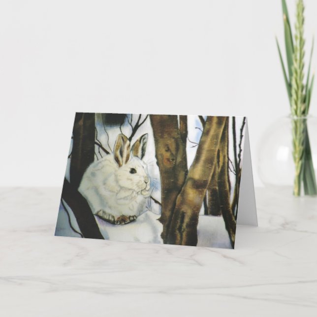 "Snowshoe Hare" Christmas Card (Front)