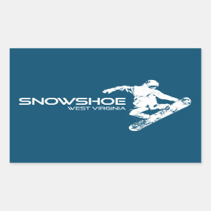 Snowshoe Mountain West Virginia Snowboarder Rectangular Sticker
