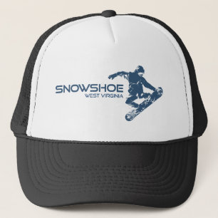Snowshoe Mountain West Virginia Snowboarder Trucker Hat
