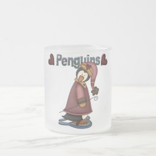 Snowshoe Penguin T-shirts and Gifts Frosted Glass Coffee Mug