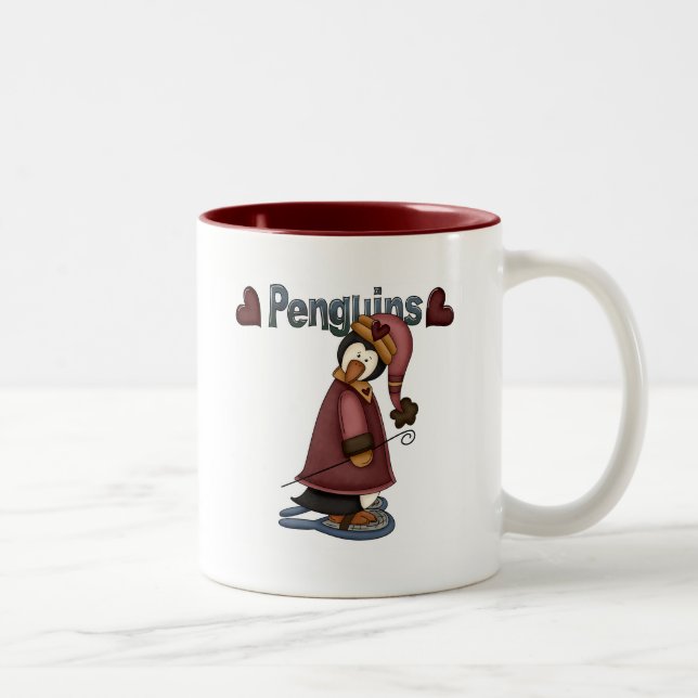 Snowshoe Penguin T-shirts and Gifts Two-Tone Coffee Mug (Right)