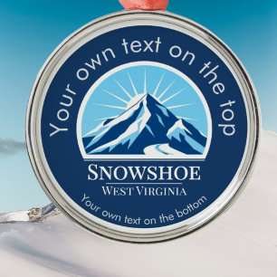 Snowshoe West Virginia medal  Metal Tree Decoration