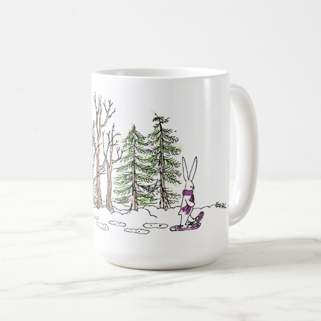 Snowshoeing Bunny Mug (Front Right)