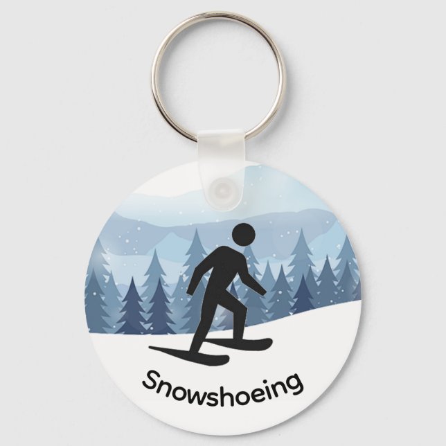 Snowshoeing Design Key Ring (Front)