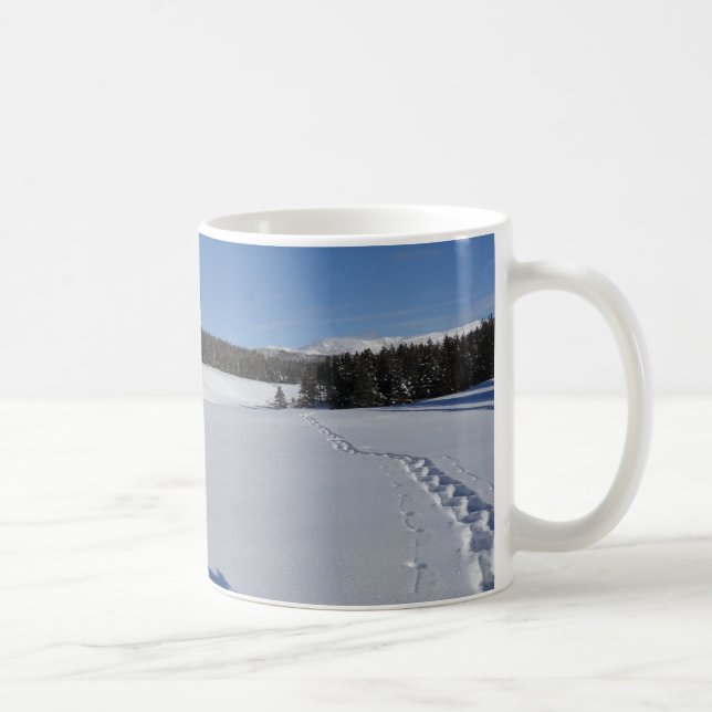 Snowshoeing in Yellowstone National Park Coffee Mug (Right)