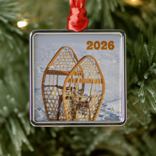 Snowshoes in the Snow Ornament