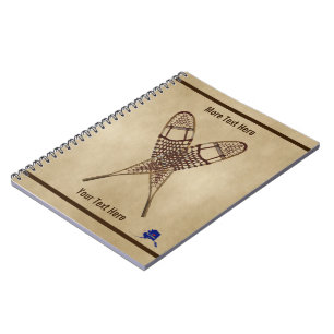 Snowshoes On Old Paper Spiral Notebook