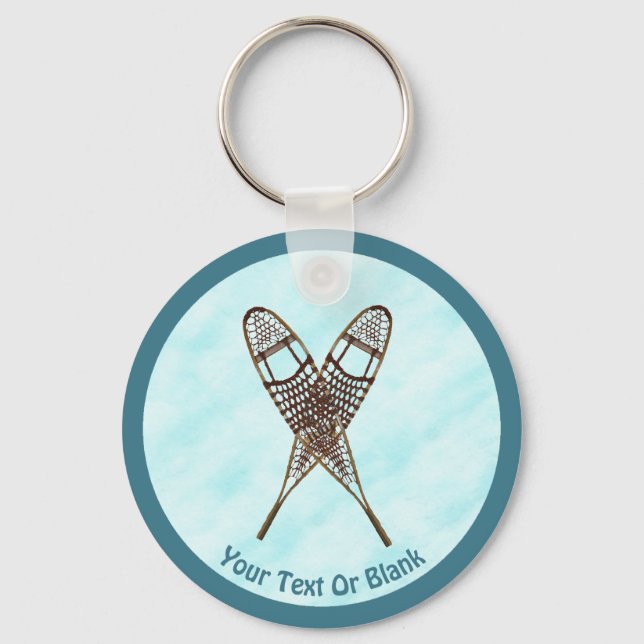 Snowshoes On Snow Key Ring (Front)