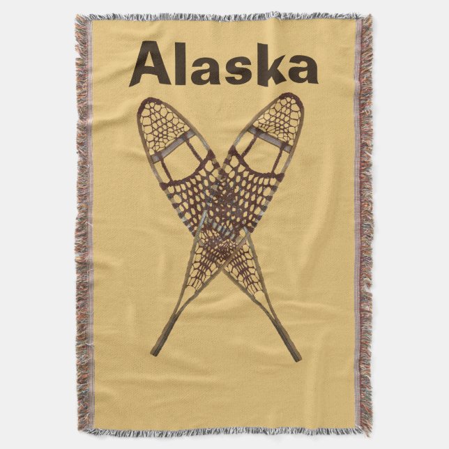 Snowshoes Throw Blanket (Front Vertical)
