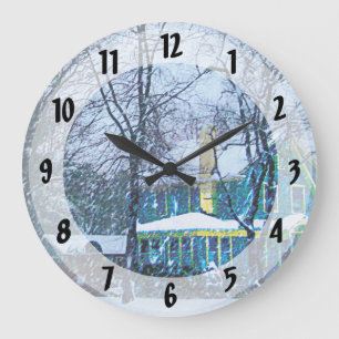 Snowstorm Large Clock