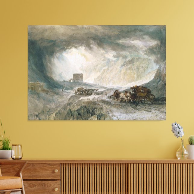 Snowstorm, Mont Cenis Canvas Print (Insitu(LivingRoom))