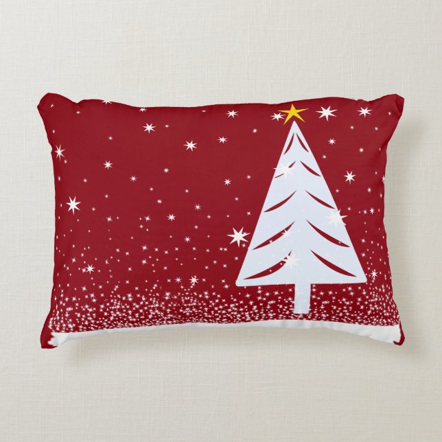 SnowTree & Flakes Decorative Cushion (Front)