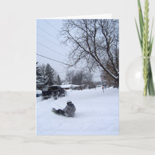 snowtubing. winter fun. holiday card