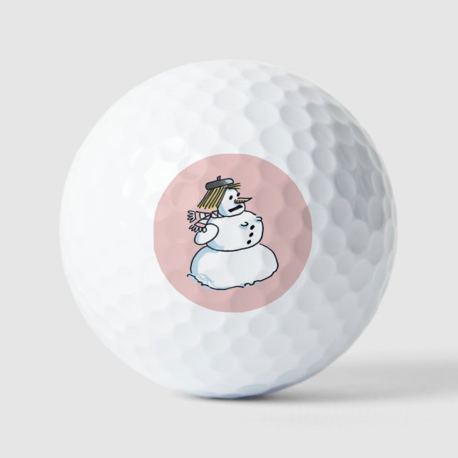 Snowwoman pink value golf balls 12 pk (Front)