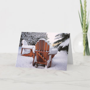 Snowy Adirondack Chairs in Winter Photo Card